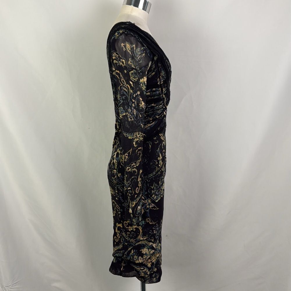 Fuzzi Black Multi Color Wrap Front Mesh Dress - image 2